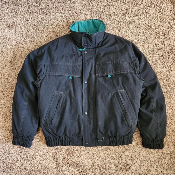 Vintage Eddie Bauer Goose Down Puffer Jacket Nylon Outdoor Coat USA Retro - Picture 1 of 8